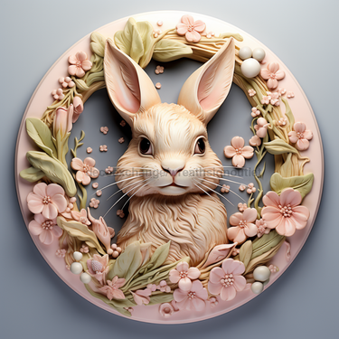 Easter Sign, 3D Bunny Look, DCO-12883, Sign For Wreath, 10